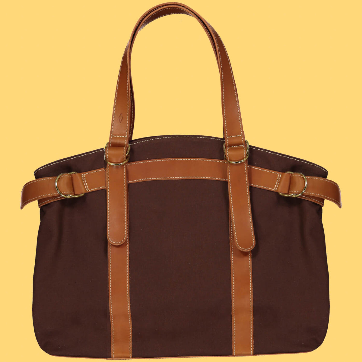 Cabas Bianca Orange & Toile Café