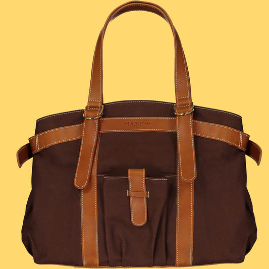 Cabas Bianca Orange & Toile Café